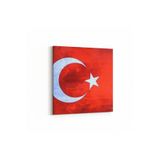 Olla 17526K Türk Bayrağı Görseli Kare Kanvas Tablo, Ölçü 160X160