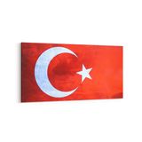 Olla 17526YD Türk Bayrağı Görseli Yatay Dar Kanvas Tablo, Ölçü 100X50