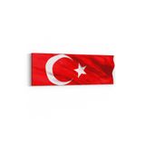 Olla 17527YI Türk Bayrağı Görseli Yatay İnce Kanvas Tablo, Ölçü 150X50