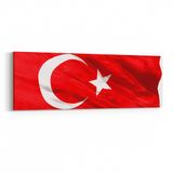 Olla 17527YI Türk Bayrağı Görseli Yatay İnce Kanvas Tablo, Ölçü 90X30