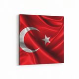 Olla 17528K Türk Bayrağı Görseli Kare Kanvas Tablo, Ölçü 90X90