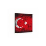 Olla 17530K Türk Bayrağı Görseli Kare Kanvas Tablo, Ölçü 25X25