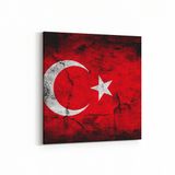 Olla 17530K Türk Bayrağı Görseli Kare Kanvas Tablo, Ölçü 60X60
