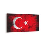 Olla 17530YD Türk Bayrağı Görseli Yatay Dar Kanvas Tablo, Ölçü 60X30