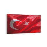 Olla 17533YD Türk Bayrağı Görseli Yatay Dar Kanvas Tablo, Ölçü 80X40