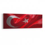 Olla 17533YI Türk Bayrağı Görseli Yatay İnce Kanvas Tablo, Ölçü 180X60