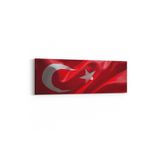 Olla 17533YI Türk Bayrağı Görseli Yatay İnce Kanvas Tablo, Ölçü 90X30