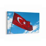 Olla 17535Y Türk Bayrağı Görseli Yatay Kanvas Tablo, Ölçü 120X80