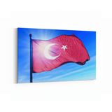 Olla 17536Y Türk Bayrağı Görseli Yatay Kanvas Tablo, Ölçü 120X80
