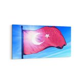 Olla 17536YD Türk Bayrağı Görseli Yatay Dar Kanvas Tablo, Ölçü 60X30