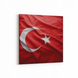 Olla 17537K Türk Bayrağı Görseli Kare Kanvas Tablo, Ölçü 90X90