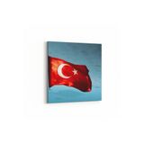Olla 17538K Türk Bayrağı Görseli Kare Kanvas Tablo, Ölçü 100X100