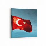 Olla 17538K Türk Bayrağı Görseli Kare Kanvas Tablo, Ölçü 50X50