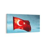 Olla 17538YD Türk Bayrağı Görseli Yatay Dar Kanvas Tablo, Ölçü 140X70