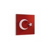 Olla 17539K Türk Bayrağı Görseli Kare Kanvas Tablo, Ölçü 80X80