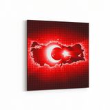 Olla 17540K Türk Bayrağı Görseli Kare Kanvas Tablo, Ölçü 100X100