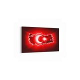 Olla 17540Y Türk Bayrağı Görseli Yatay Kanvas Tablo, Ölçü 70X50