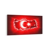 Olla 17540YD Türk Bayrağı Görseli Yatay Dar Kanvas Tablo, Ölçü 60X30