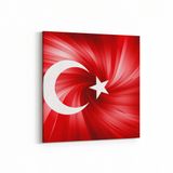 Olla 17543K Türk Bayrağı Görseli Kare Kanvas Tablo, Ölçü 25X25