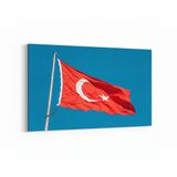 Olla 17545Y Türk Bayrağı Görseli Yatay Kanvas Tablo, Ölçü 90X60