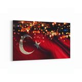 Olla 17550Y Türk Bayrağı Görseli Yatay Kanvas Tablo, Ölçü 90X60