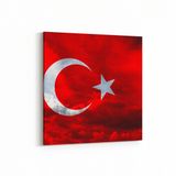 Olla 17551K Türk Bayrağı Görseli Kare Kanvas Tablo, Ölçü 25X25