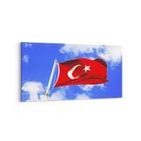 Olla 17552YD Türk Bayrağı Görseli Yatay Dar Kanvas Tablo, Ölçü 160X80