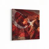 Olla 17554K Türk Bayrağı Görseli Kare Kanvas Tablo, Ölçü 25X25