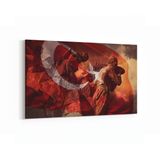 Olla 17554Y Türk Bayrağı Görseli Yatay Kanvas Tablo, Ölçü 40X30
