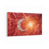 Olla 17559Y Türk Bayrağı Görseli Yatay Kanvas Tablo, Ölçü 40X30