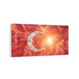 Olla 17559YD Türk Bayrağı Görseli Yatay Dar Kanvas Tablo, Ölçü 60X30