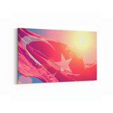 Olla 17560Y Türk Bayrağı Görseli Yatay Kanvas Tablo, Ölçü 40X30