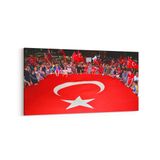 Olla 17566YD Türk Bayrağı Görseli Yatay Dar Kanvas Tablo, Ölçü 80X40