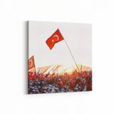Olla 17568K Türk Bayrağı Görseli Kare Kanvas Tablo, Ölçü 90X90