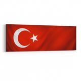 Olla 17572YI Türk Bayrağı Görseli Yatay İnce Kanvas Tablo, Ölçü 150X50