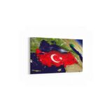 Olla 17573Y Türk Bayrağı Görseli Yatay Kanvas Tablo, Ölçü 60X40