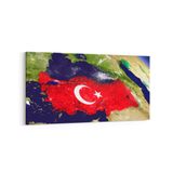 Olla 17573YD Türk Bayrağı Görseli Yatay Dar Kanvas Tablo, Ölçü 120X60