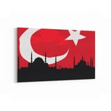 Olla 17577Y Türk Bayrağı Görseli Yatay Kanvas Tablo, Ölçü 40X30