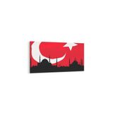 Olla 17577YD Türk Bayrağı Görseli Yatay Dar Kanvas Tablo, Ölçü 100X50