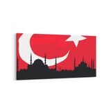 Olla 17577YD Türk Bayrağı Görseli Yatay Dar Kanvas Tablo, Ölçü 60X30