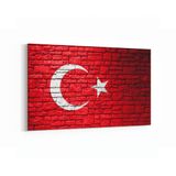 Olla 17578Y Türk Bayrağı Görseli Yatay Kanvas Tablo, Ölçü 100X70