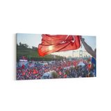 Olla 17579YD Türk Bayrağı Görseli Yatay Dar Kanvas Tablo, Ölçü 80X40