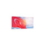 Olla 17580YD Türk Bayrağı Görseli Yatay Dar Kanvas Tablo, Ölçü 60X30