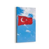 Olla 17581DD Türk Bayrağı Görseli Dikey Dar Kanvas Tablo, Ölçü 70X140