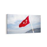 Olla 17582YD Türk Bayrağı Görseli Yatay Dar Kanvas Tablo, Ölçü 160X80