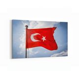 Olla 17583Y Türk Bayrağı Görseli Yatay Kanvas Tablo, Ölçü 150X100