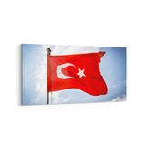 Olla 17583YD Türk Bayrağı Görseli Yatay Dar Kanvas Tablo, Ölçü 80X40