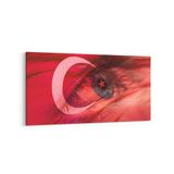Olla 17584YD Türk Bayrağı Görseli Yatay Dar Kanvas Tablo, Ölçü 160X80