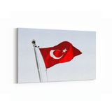Olla 17586Y Türk Bayrağı Görseli Yatay Kanvas Tablo, Ölçü 90X60