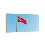 Olla 17587YD Türk Bayrağı Görseli Yatay Dar Kanvas Tablo, Ölçü 100X50